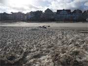 Versandet: Die Eisbarrieren am Strand des Usedomer Kaiserbades Bansin.