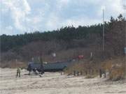 An der Dne: Fischerboot am Ostseestrand der Insel Usedom.