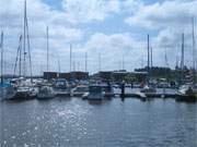 Wassersportgebiet Greifswalder Bodden: Auch Ferienhuser gehren zur Marina Krslin.