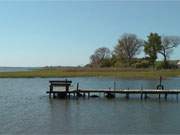 Die Krumminer Wiek im Norden der Insel Usedom: Kste zur Halbinsel Wolgaster Ort.