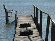 Ruheplatz ber dem Wasser: Fischerhafen von Neeberg im Hinterland von Usedom.