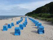 In Reih' und Glied: Strandkrbe am Ostseestrand des Usedomer Bernsteinbades Koserow.