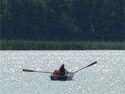 Urlaubsstimmung auf dem Klpinsee: Ruderbootfahren in einer der schnsten Landschaften Usedoms.