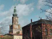 In der Altstadt von Greifswald fast immer sichtbar: Die Kirche Sankt Nikolai.