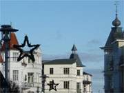 Weihnachtsdekoration: Dezembermorgen an der Strandpromenade von Heringsdorf.