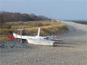 Im Winterurlaub: Der Sandstrand des Ostseebades Koserow auf Usedom.