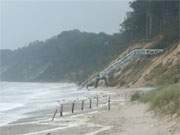 Von der Treppe direkt ins Meer: Ostseestrand bei Stubbenfelde.