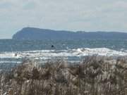 Am Ende des Strandes des Ostseebades Karlshagen: Blick auf den Streckelsberg.