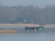 Ltow auf der Usedomer Halbinsel Gnitz: Fischerboot auf dem Achterwasser.