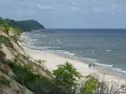 Im Hintergrund der Streckelsberg: Strand am Langen Berg bei Bansin.