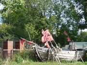 Halbinsel Wolgaster Ort: Am Fischerhafen von Neeberg.