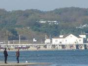 Blick vom Swinemnder Strand: Die Seebrcke des Ostseebades Ahlbeck.