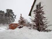 Schneeschippen: Im Hof der Ferienwohnungen Alter Schulgarten.