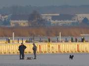 Achterwasserhafen Zinnowitz: Wintersport auf der Insel Usedom.