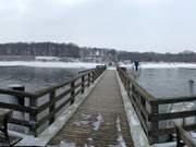 Winterurlaub auf Usedom: Koserower Seebrcke im Panorama.