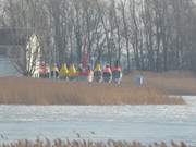 Eis auf dem Peenestrom: Hafen des Ostseebades Karlshagen auf Usedom.