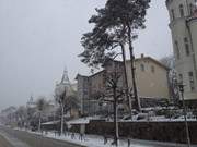 Ostseebad Zinnowitz auf Usedom: Ferienwohnungen im Schnee.