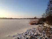 Ostseebad Zinnowitz: Achterwasser im Winter.