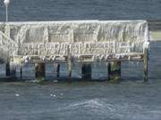 Geschlossenes Gelnder: Die Seebrcke des Ostseebades Koserow.