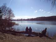 Wandern auf der Insel Usedom: Rast am Klpinsee.