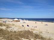 Ostseestrand der Insel Usedom von Swinemnde aus gesehen.