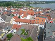 Blick auf Altstadt und Peenestrom: Hafenstadt Wolgast.