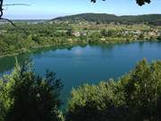 Blick nach Wapnica und nach Wicko: Trkiessee auf Wollin.