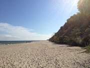 Einsamer Ostseestrand: Der Sandstrand am Seebad ckeritz.