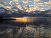 Zu Fen des Konker Berges: Sonnenuntergang ber dem Achterwasser.