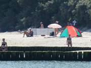 Schon am Vormittag 27°C: Baden in der Ostsee bei Bansin.