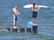 Ostsee bei Koserow: Absprung von der Buhne, der Plan.