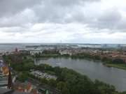 Wolken ber dem Strelasund: Rgenbrcke bei Stralsund.