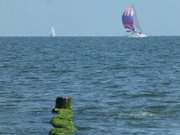 Wassersport auf der Ostsee: Segelboot vor Zempin.