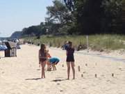 Spiel und Spaß: Am Strandzugang von Kölpinsee.