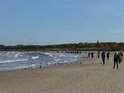 Ostseebad Swinemnde auf Usedom: Breiter Sandstrand im Westen.