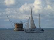 Segelboot: Greifswalder Bodden zwischen Usedom und Rgen.