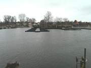 Blick auf das Fischerdorf ckeritz: Hafen am Achterwasser.