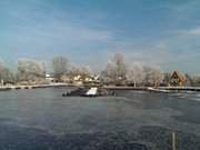 Seebad ckeritz auf Usedom: Achterwasserhafen im Winter.