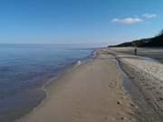 Urlaub auf Usedom: Joggen auf dem Sandstrand.