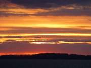 Romantisches Usedom: Sonnenuntergang am Achterwasser.