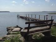 Hafen Neeberg: Blick herber zur Halbinsel Gnitz.