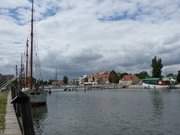 Hansestadt Greifswald: Museumshafen in der Stadt.