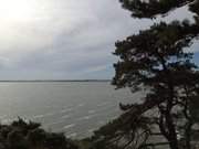 Dunkle Wolken ber dem Peenestrom: Blick vom Weien Berg.