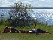 Rast am Wasser: Fahrradtour auf der Halbinsel Gnitz.