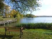 Blick auf die Schwaneninsel: Der Klpinsee auf Usedom.