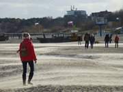 Sandbewegungen: Wind ber dem Ahlbecker Ostseestrand.