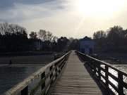 Seebrcke in den Greifswalder Bodden: Seebad Lubmin.