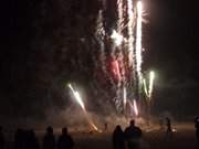 Warm-up am Strand von Klpinsee: Erstes Feuerwerk.