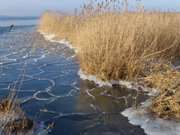 Das Achterwasser gefriert: Strenger Frost auf Usedom.
