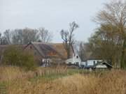 Gummlin im Haffland der Insel Usedom: Huser am Hafen.